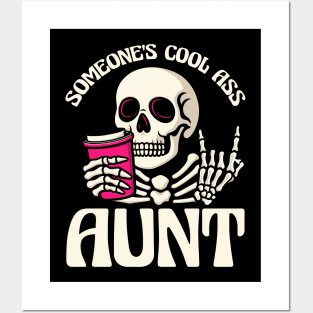 Someone's Cool Ass Aunt Cool Auntie Club Skull Skeleton Posters and Art